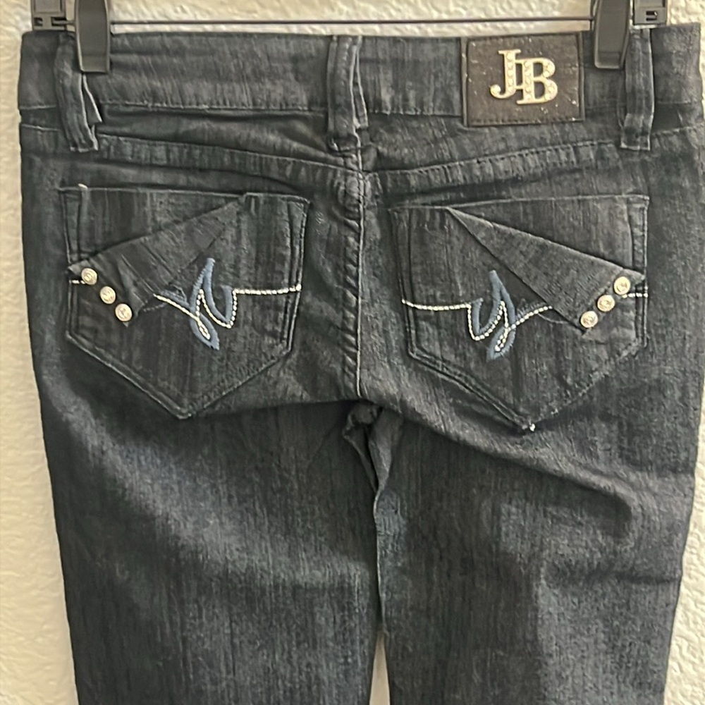 Judy Blue Rhinestone Straight Leg Stretch Mid Rise Indigo Denim Jeans Size 26 - Picture 5 of 6